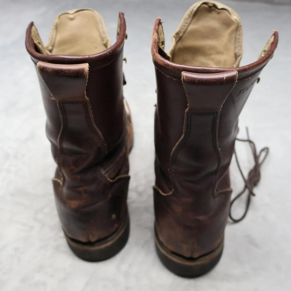 Filson Men 9.5D Work Uplander Boots Brn Moc Toe Leather Lug Sole Rugged Lace VTG